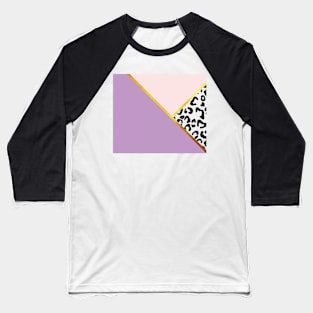 Copy of Abstract black and white leopard print, color blocking purple Baseball T-Shirt